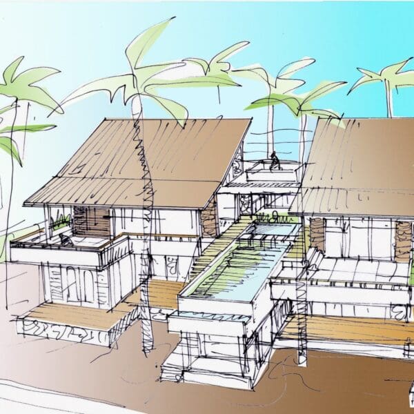 Een ontwerp van Michael Durgaram, een huis op Jan Sofat, Curacao.
Toepassing. Natuursteenstrips Rustiek Kwartsiet.
